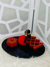 Load image into Gallery viewer, Black/Flame Red Pretty Rollr Vanity Toppers
