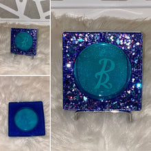 Load image into Gallery viewer, Aqua Glitter Ashtray
